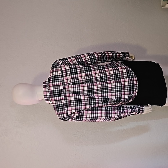 CRUEL GIRL Navy Blue & Pink Plaid Button Down Rodeo Shirt - Picture 5 of 6